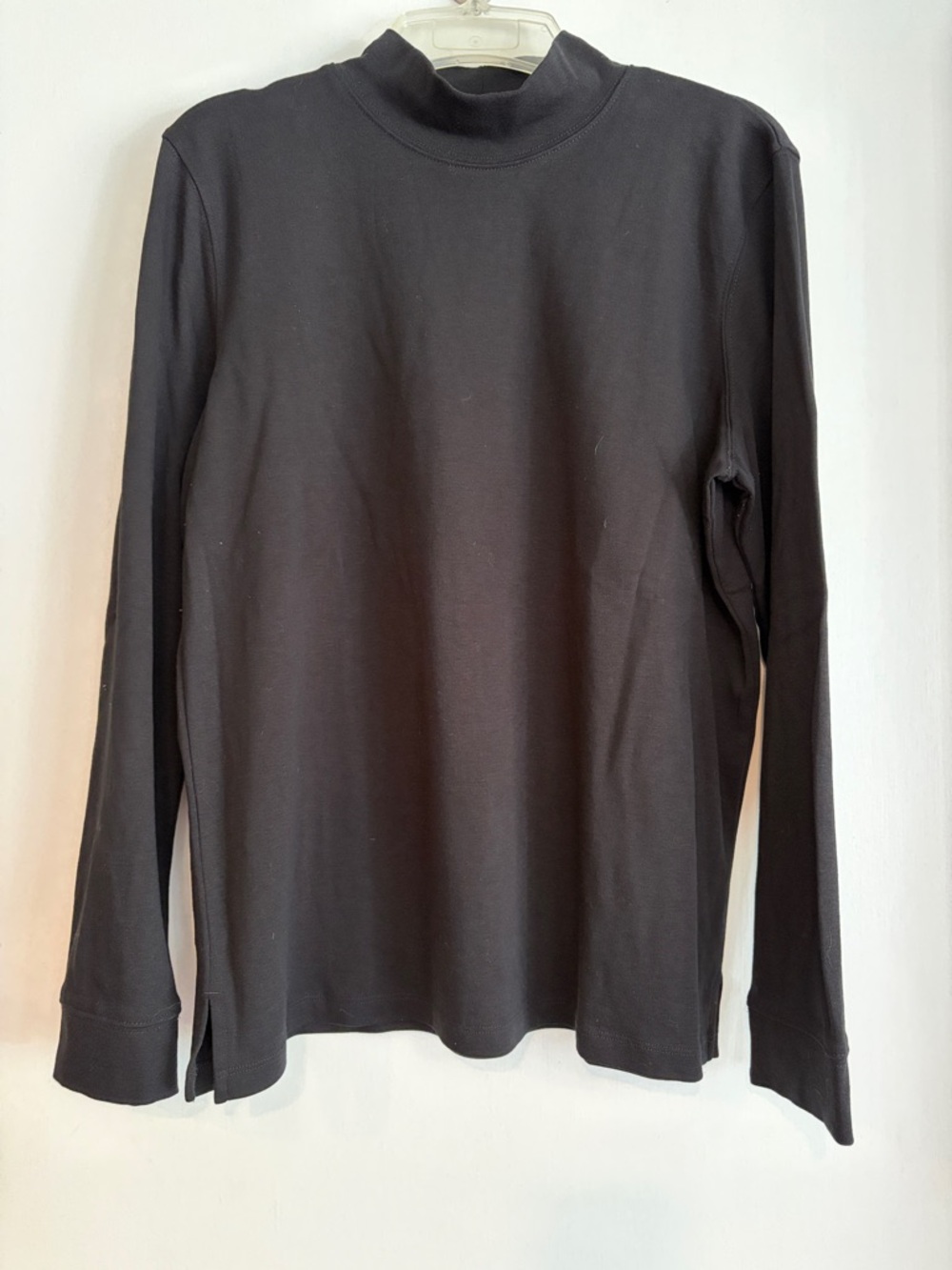 Classic Black Long Sleeve Mock Neck Tee
